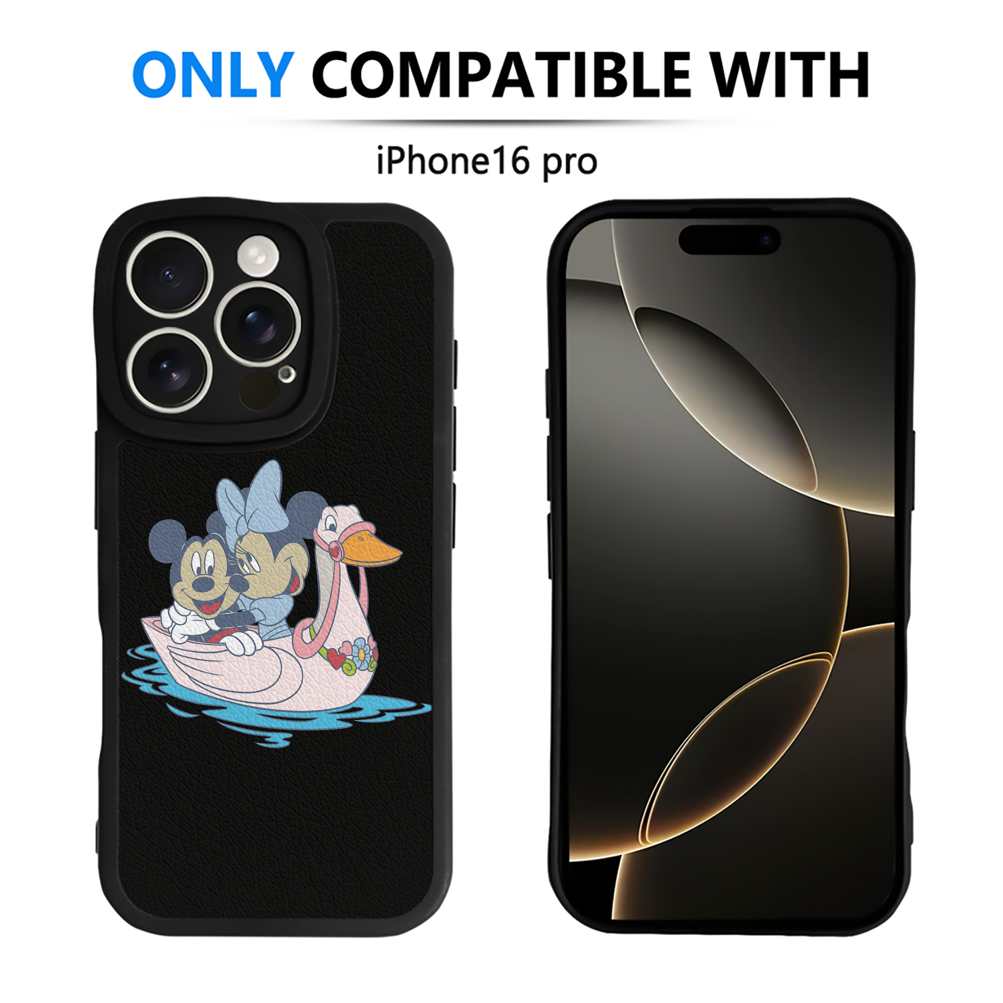 （画像用） ミッキーマウス Mickey Mouse 【iPhone 16シリーズ対応】シリコンスマホケース（レザー調） 材質：シリコン